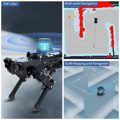Hiwonder PuppyPi Pro Quadruped Robot w/ AI Vision Powered by Raspberry Pi ROS Open Source Robot Dog (Raspberry Pi 4B 4GB Included)