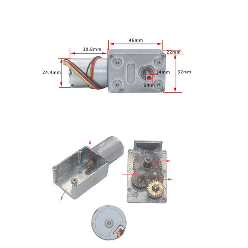 24mm 2430 DC Brushless Worm Gear Motor for Robots