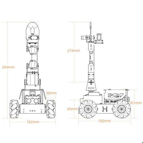Hiwonder MasterPi AI Vision Robot Arm with Mecanum Wheels Car Powered by Raspberry Pi 5 Open Source Robot Car (No Raspberry Pi 5 Included)