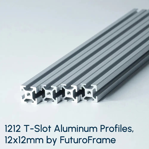 1212 Aluminum Profiles, 12x12mm, 500mm, 4 Pieces, Silver