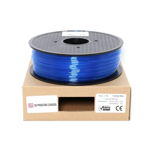 Hatchbox Transparent Blue Standard PLA Filament - 1.75mm, 1kg