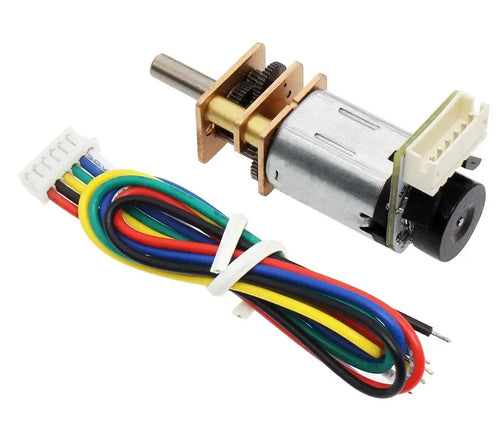 12V Micro Metal Gearmotor w/ Encoder &amp; Cable, 73rpm