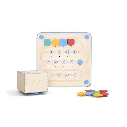 Primo Cubetto Coding Robot with Transparent Mat 6x6 Bundle Pack - STEM Programming Educational Screen Free Robot and Playmat Play Set