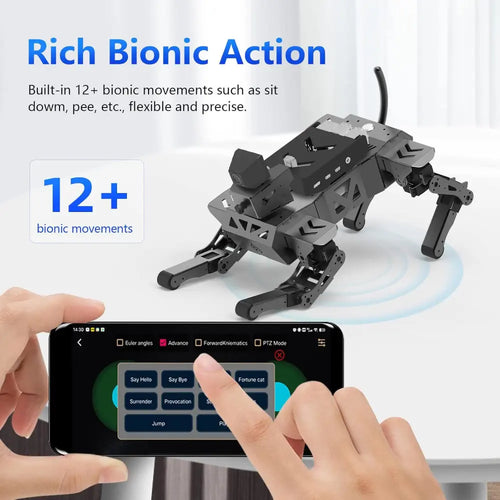 Robot Dog Kit for Raspberry Pi 4GB, AI Visual Recognition Interaction Smart Robot Python Programmable