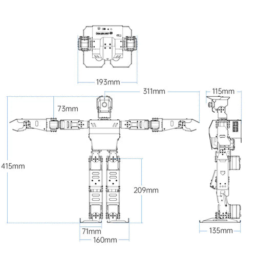 AiNex ROS Education AI Vision Humanoid Robot Kit Powered by Raspberry Pi 5 Inverse Kinematics Algorithm (Standard Kit wIth Raspberry Pi 5 8GB)