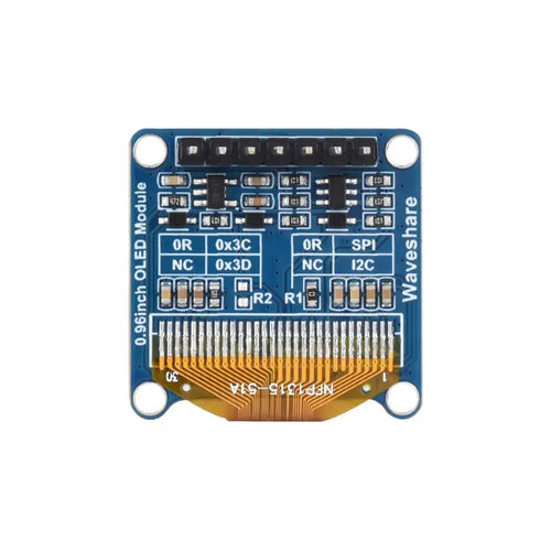 Waveshare 0.96inch OLED Display Module, 128x64 px, SPI/I2C (Yellow & Blue)