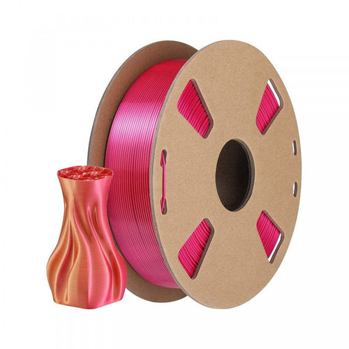 3D Printing Canada Gold/Rose Red Polychromatic Dual Colour Silk PLA Filament - 1.75mm, 1 kg