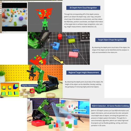 JetArm JETSON NANO Robot Arm ROS Open Source Vision Recognition Program Robot (Ultimate Kit with Jetson Nano 4GB)