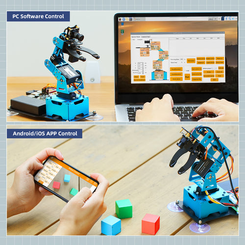 Hiwonder ArmPi mini 4DOF Vision Robotic Arm Powered by Raspberry Pi Support Python and OpenCV for Beginners (No Raspberry Pi 4B Included)