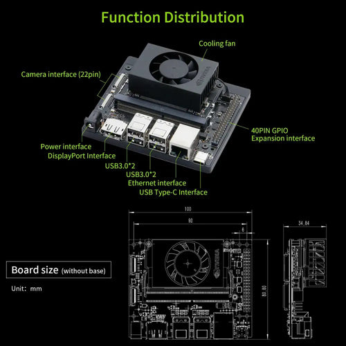 Jetson Orin NANO Development Board SUB Developer Kit with 8GB RAM Based On NVIDIA Core Module for AI Deep Learning(Ultimate Kit)