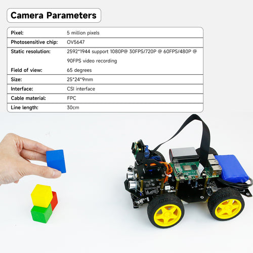 Yahboom Raspbot AI Vision Robot Car with FPV camera for Raspberry Pi 5(With Raspberry Pi 5 4G Board)