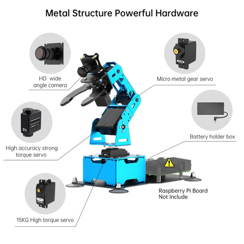 Hiwonder ArmPi mini 5DOF Vision Robotic Arm Powered by Raspberry Pi 5 Support Python OpenCV Target Tracking for Beginners (No Raspberry Pi 5 Included)