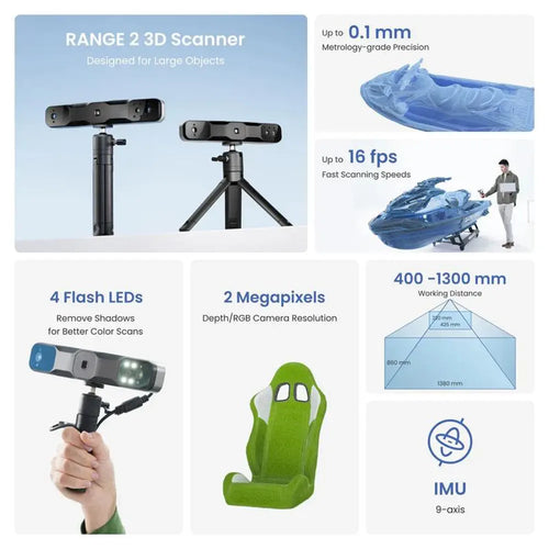 Revopoint RANGE 2 3D Scanner: Fast and Powerful Large Object 3D Scanning