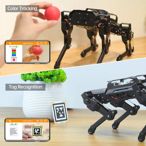 Hiwonder PuppyPi Pro Quadruped Robot with AI Vision Powered by Raspberry Pi ROS Open Source Robot Dog (Raspberry Pi 4B 4GB Included)