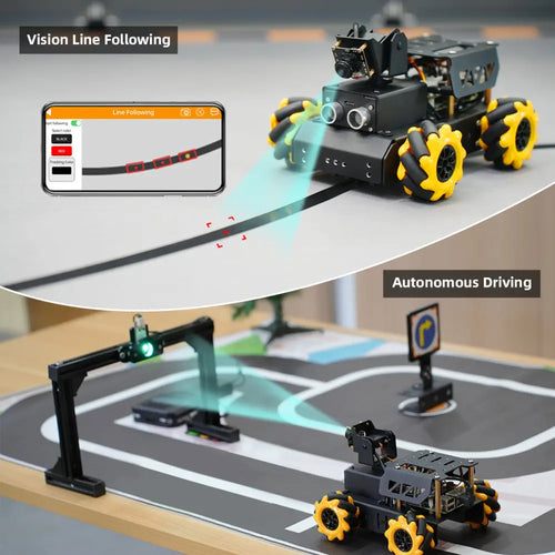 Hiwonder TurboPi Raspberry Pi Omni Mecanum Wheels Robot Car Kit w/ Camera Open Source Python for Beginners (w/o RPi 4B)