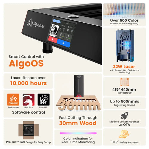 AlgoLaser Delta 22W Diode Laser Engraver Heavy-Duty Smart Laser Machine