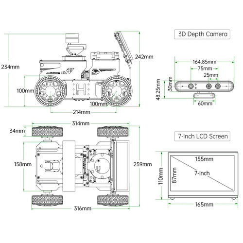 JetAcker ROS Education Robot Car with Ackerman Structure Support SLAM Mapping Navigation Learning (Ultimate Kit with Jetson Nano 4GB, EA1 G4 Lidar)