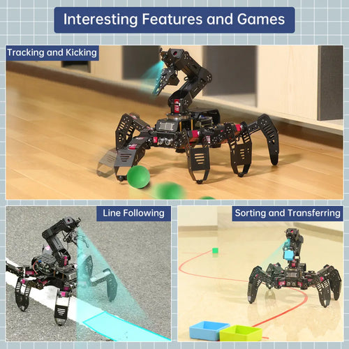 SpiderPi Pro: Hiwonder Hexapod Robot with AI Vision Robotic Arm Powered by Raspberry Pi (Raspberry Pi 4B 8GB Included)