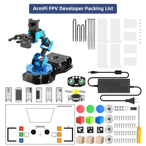 Hiwonder ArmPi FPV AI Vision Raspberry Pi ROS Robotic Arm with Python Open Source (Developer Kit/ With Raspberry Pi 4B 4GB)