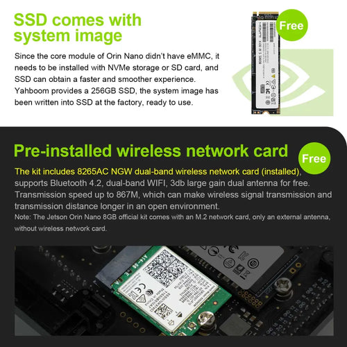 Jetson Orin NANO Development Board SUB Developer Kit with 8GB RAM Based On NVIDIA Core Module for AI Deep Learning(Mini PC Kit)