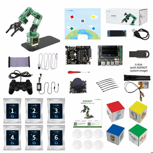 Yahboom 6 DOF AI Vision Robotic Arm w/ ROS &amp; Python Programming for Jetson NANO 4GB (w/ Jetson NANO SUB Board)