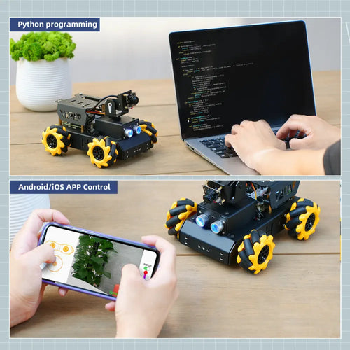 Hiwonder TurboPi Raspberry Pi 5 Omnidirectional Mecanum Wheels Robot Car Kit with Camera Open Source Python for Beginners (No Raspberry Pi 5 Included)