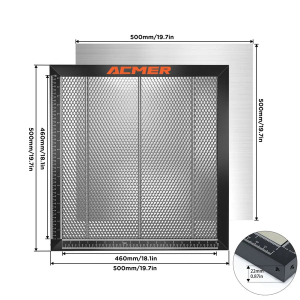 E10 Honeycomb Laser Bed with Pins 500*500mm