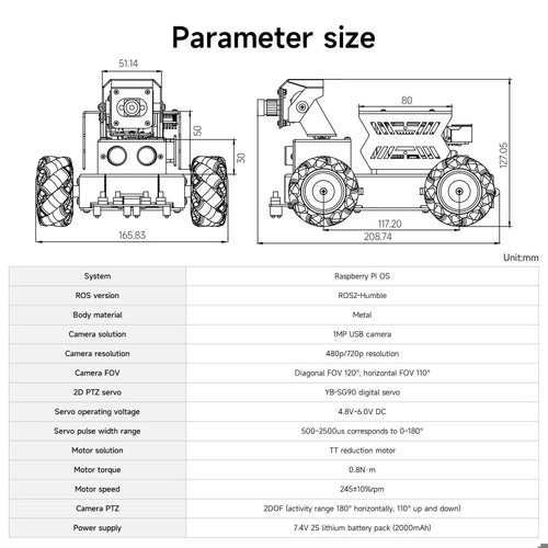 Yahboom AI Vision Robot Raspberry Pi 5 Car with 2DOF HD Camera Support Python Progamming Open Source DIY Robot Kit for 16+ Teens(With RPi 16G Board)