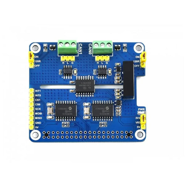 Waveshare 2-Ch Isolated CAN Expansion HAT for Raspberry Pi, Dual Chips Solution