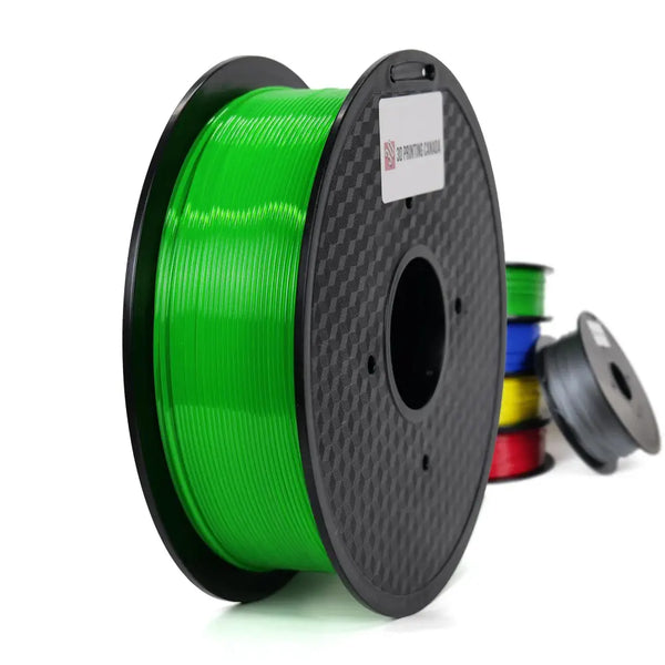 3D Printing Canada Transparent Green - Standard PETG Filament - 1.75mm, 1kg