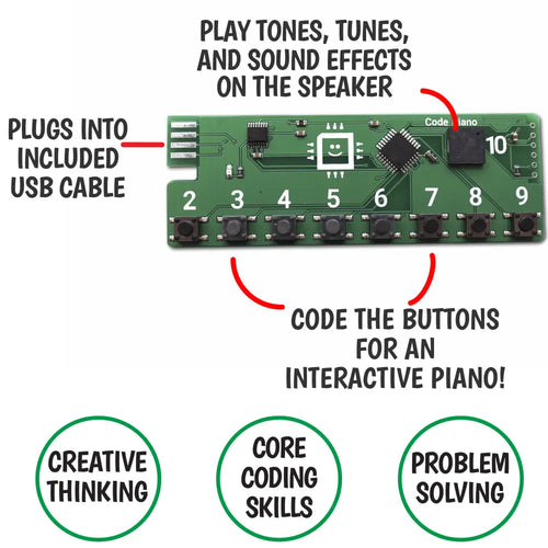 Code Piano S.T.E.M. Coding Toy for Kids 8-12 | Learn Real Coding and TechSkills | Includes Access to 20+ Online Projects | Block and Typed Programming