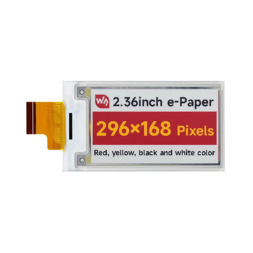 Waveshare 2.36inch E-Paper (G) Raw Display, 296x168, Red/Yellow/Black/White