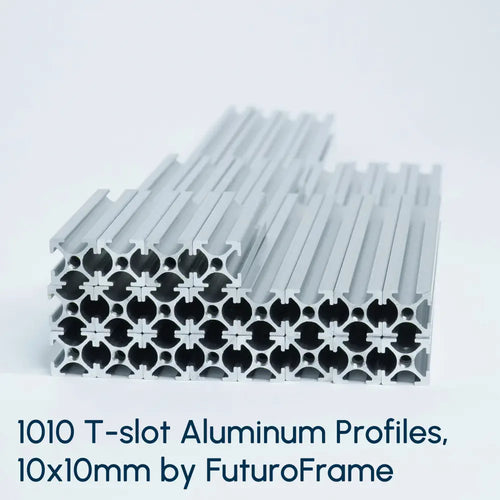 1010 Aluminum Profiles, 10x10mm, 500mm, 4 Pieces, Silver