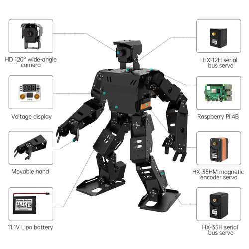 AiNex ROS Education AI Vision Humanoid Robot Kit Powered by Raspberry Pi 5 Inverse Kinematics Algorithm (Standard Kit wIth Raspberry Pi 5 4GB)