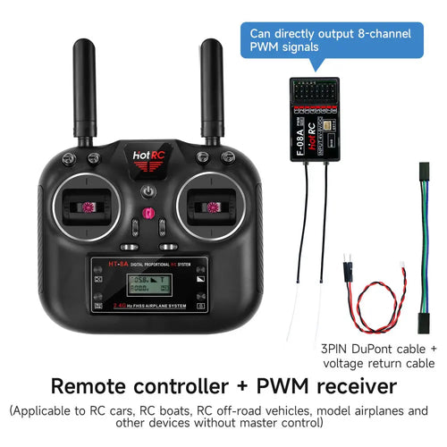 RC Hotrc HT-8A 2.4G 8CH Transmitter HT8A Remote Control with PWM Receiver For RC Drone and Smart Car