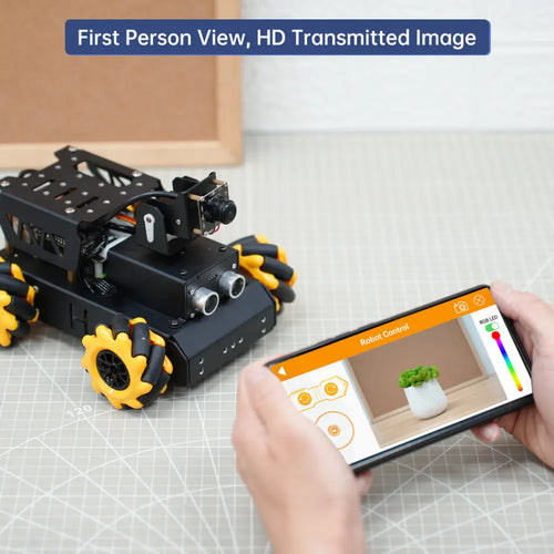 Hiwonder TurboPi Raspberry Pi 5 Omnidirectional Mecanum Wheels Robot Car kit Open Source Python for Beginners (Raspberry Pi 5 4GB Included)