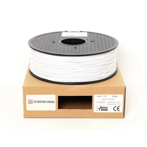 3D Printing Canada White Standard ASA Filament - 1.75mm, 1kg