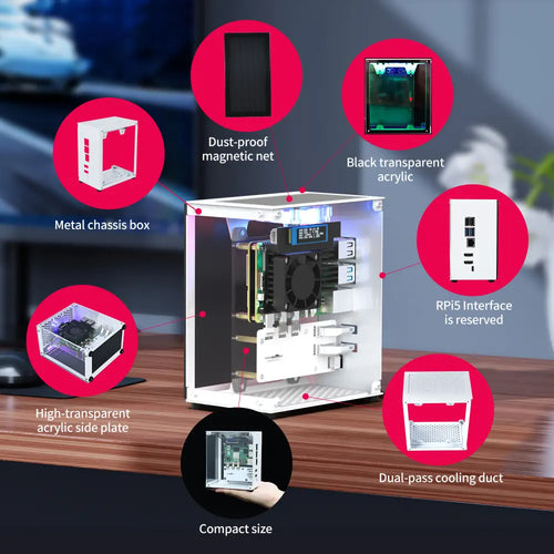 CUBE Pi Protective Case For Raspberry Pi 5-Cooling version