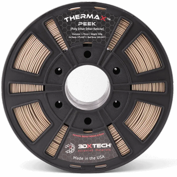 3DXTech ThermaX PEEK 3D Printer Filament, 1.75mm, Natural, 0.5 kg