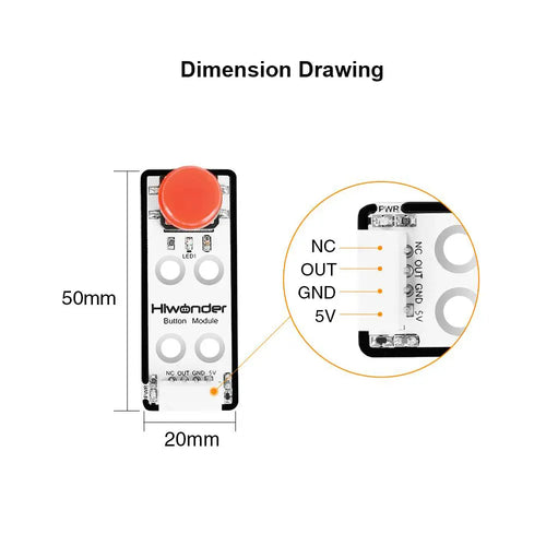 Hiwonder Button Module Robot Sensor Compatible w/ Arduino