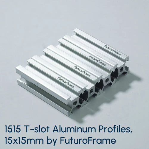 1515 Aluminum Profiles, 15x15mm, 500mm, 4 Pieces, Silver