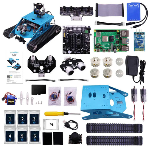 Yahboom G1 AI Vision Smart Tank Robot Kit w/ 5G Wifi Video Camera for Raspberry Pi 4B (w/o Raspberry Pi Board)