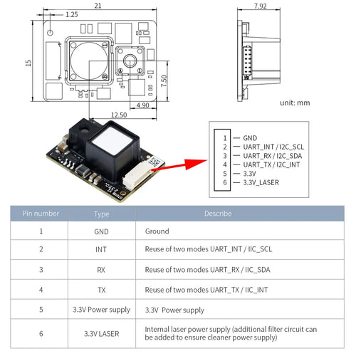 YDLIDAR SDM18 High-precision Laser Ranging Module support ROS ROS2