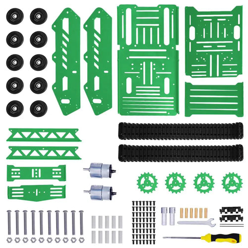 Hiwonder Tank Car Chassis Kit with 2WD Motors for Arduino/Raspberry Pi/Jetson Nano DIY Robotic Car (Green)