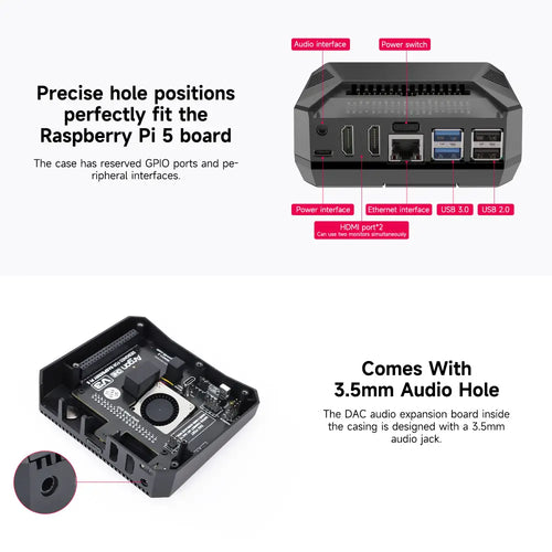 Argon ONE V3 Case for Raspberry Pi 5 with PWM cooling fan