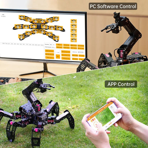 SpiderPi Pro: Hiwonder Hexapod Robot with AI Vision Robotic Arm Powered by Raspberry Pi 5 (Paspberry Pi 5 4GB Included)