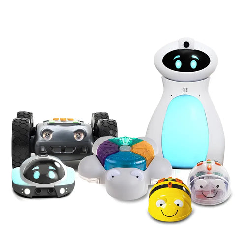 TTS Programming Journey Coding Toy Robots Bundle - Glow &amp; Go Bot, Bee-Bot, Blue-Bot, Tuff-Bot the Rugged Robot, Loti-Bot, Oti-Bot Programmable Robots