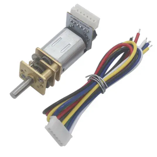 6V 100:1 Micro Metal Gearmotor w/ Encoder &amp; Cable, 150rpm