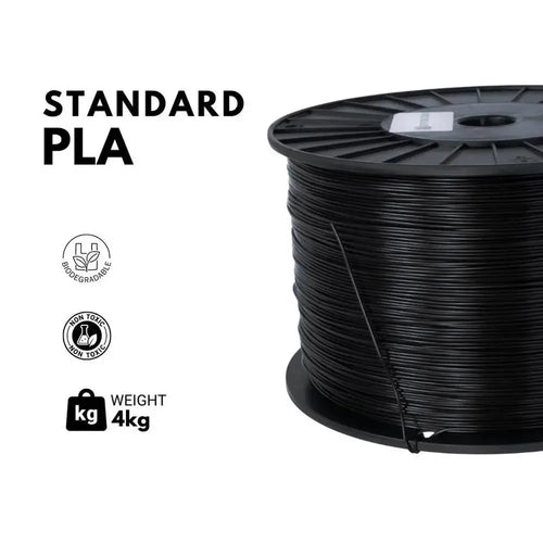 Black Standard PLA Filament - 1.75mm, 4kg