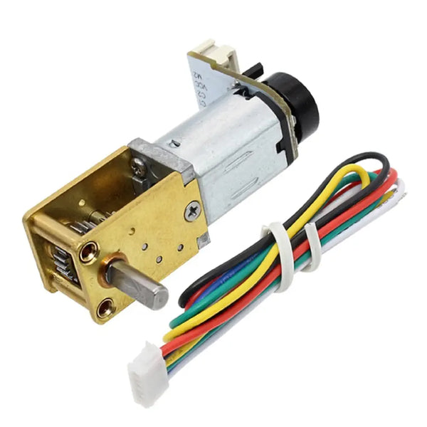 Micro DC Worm Gear Motor&#160;w/ Encoder - 6V 49RPM